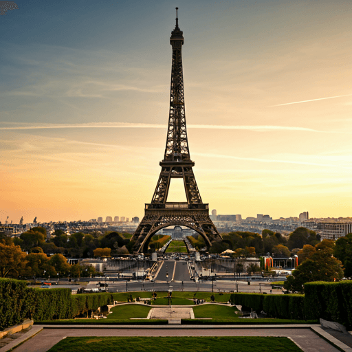 Golden hour Paris with Eiffel Tower